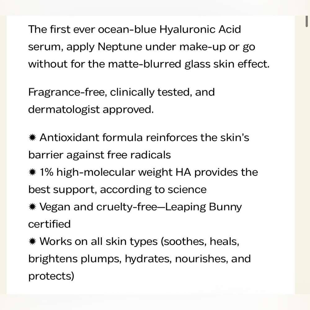 ✨ Luna Nectar Neptune Hyaluronic Acid Hydrate & Blur Serum - Picture 6 of 7